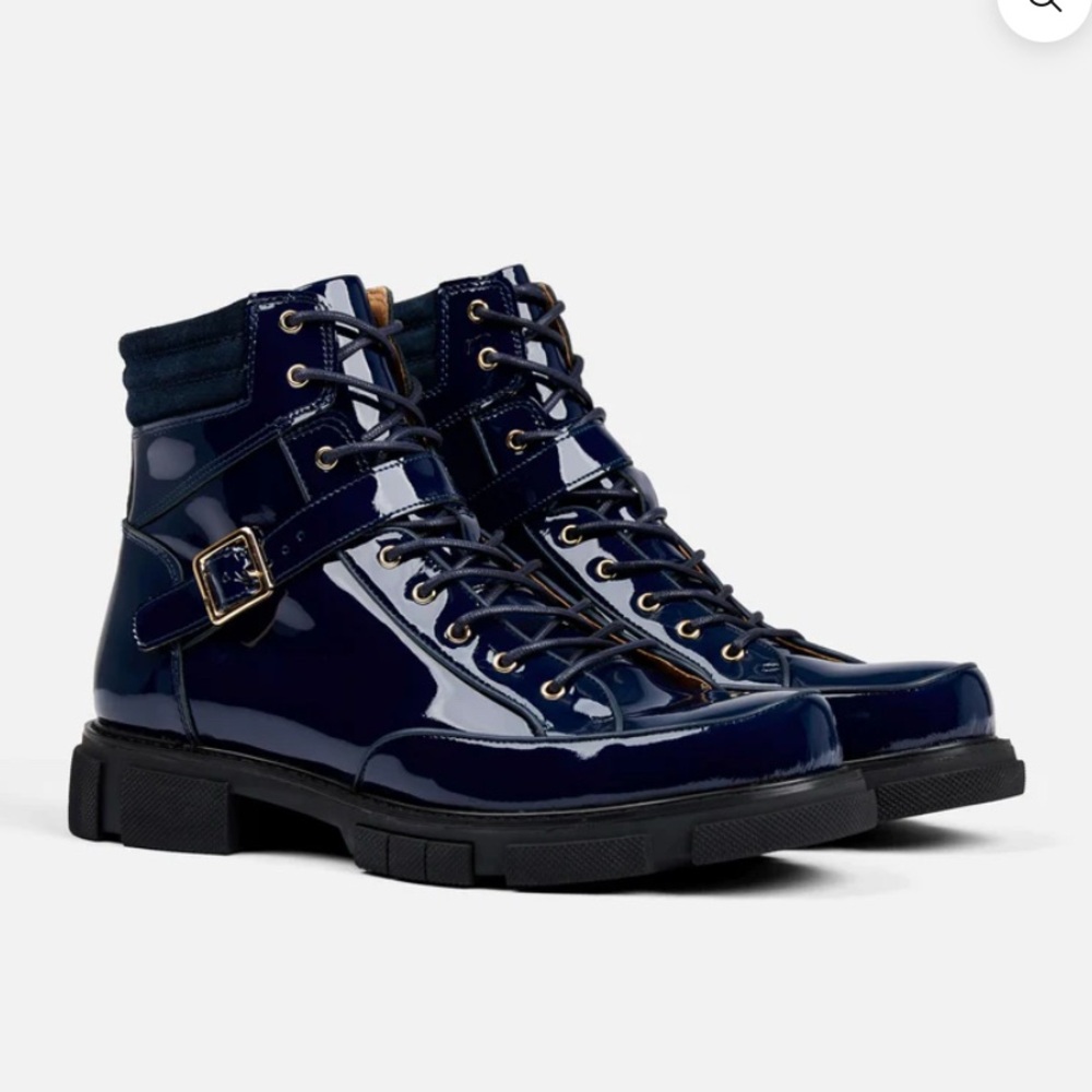 Marc Nolan Navy Patent Leather Women's/women Boots